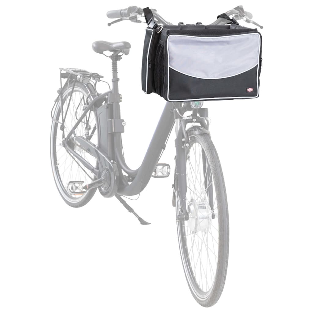 TRIXIE Fietsmand voor huisdieren voorop 41x26x26 cm zwart en grijs