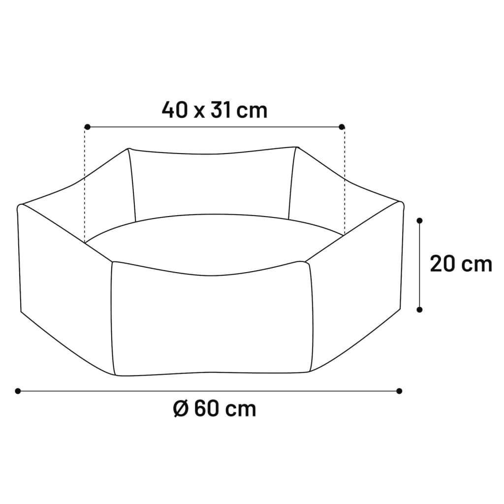 FLAMINGO Hondenmand met rits Ziva hexagonaal 60x20 cm terracottakleur