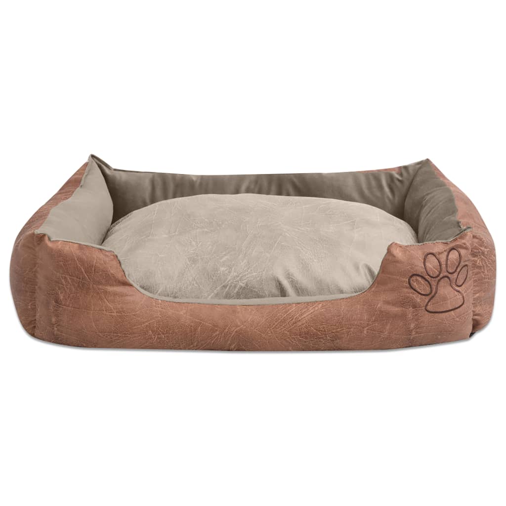 Hondenbed kussen PU-kunstleer maat XL beige