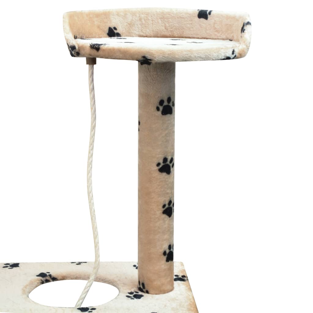 Kattenkrabpaal met sisal krabpalen 150 cm pootafdrukken beige