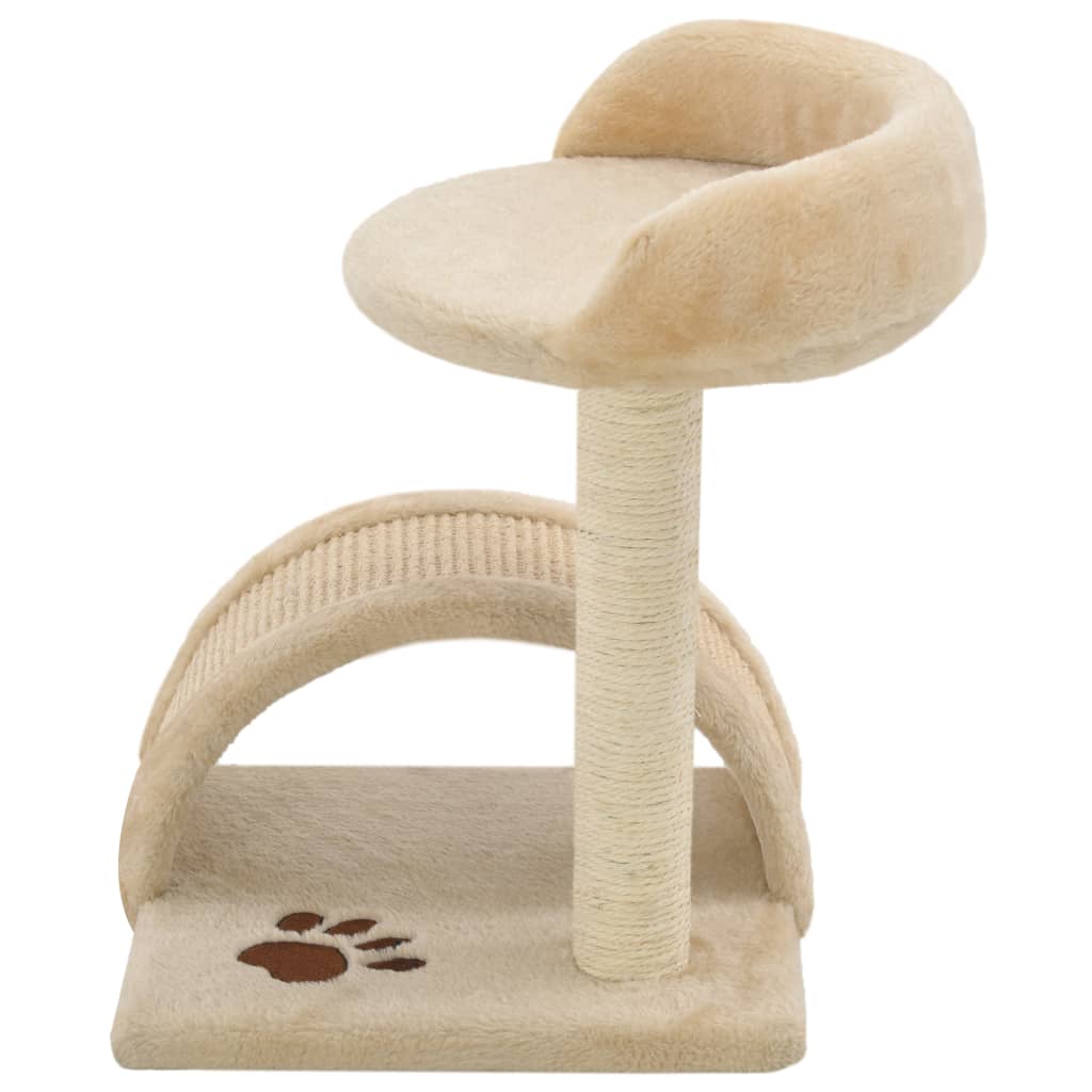 Kattenkrabpaal met sisal krabpaal 40 cm beige en bruin