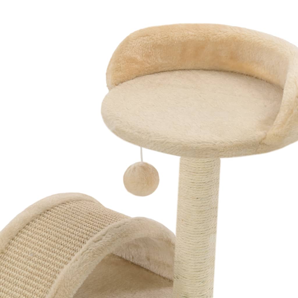 Kattenkrabpaal met sisal krabpaal 40 cm beige en bruin