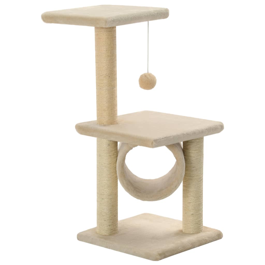 Kattenkrabpaal met sisal krabpalen 65 cm beige