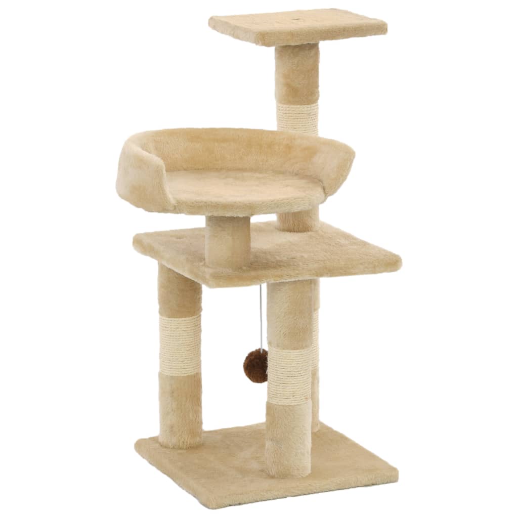 Kattenkrabpaal met sisal krabpalen 65 cm beige