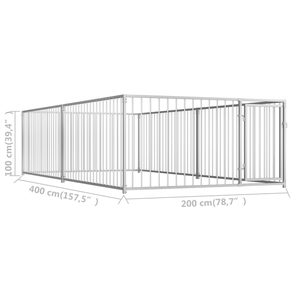 Hondenkennel voor buiten 200x400x100 cm