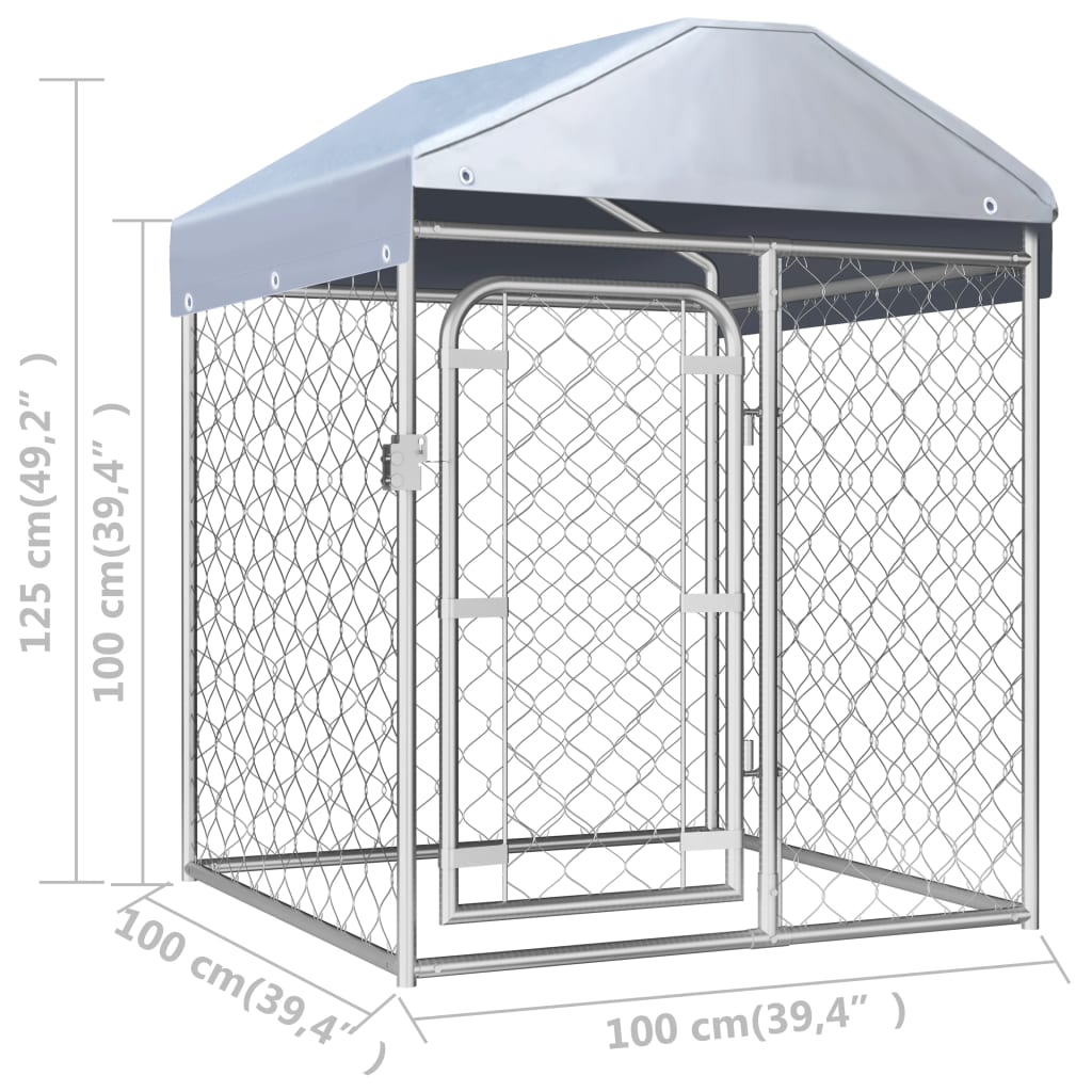 Hondenkennel voor buiten met dak 100x100x125 cm