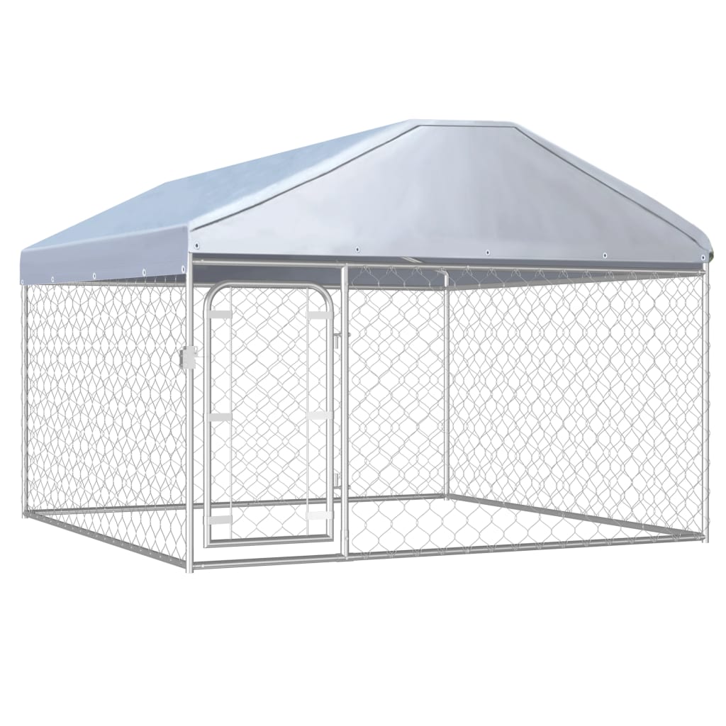 Hondenkennel voor buiten met dak 200x200x135 cm