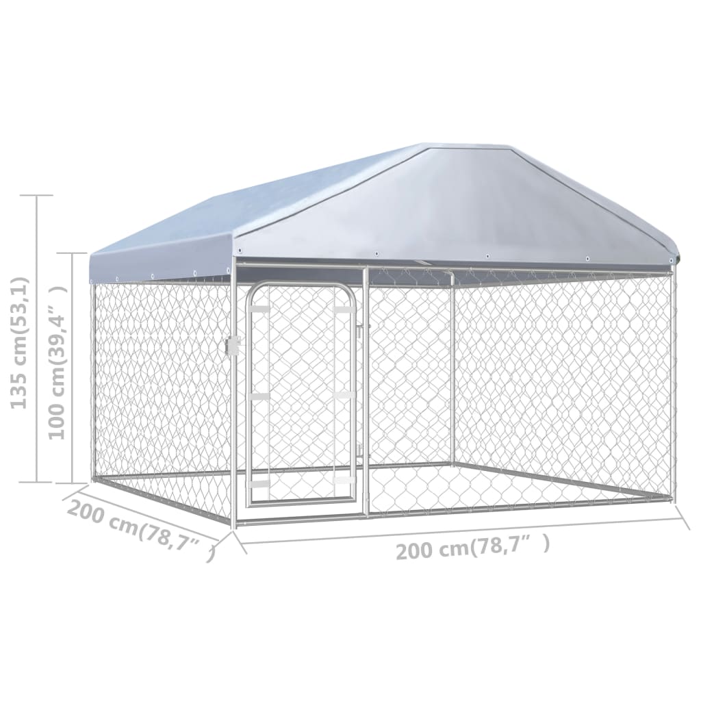 Hondenkennel voor buiten met dak 200x200x135 cm