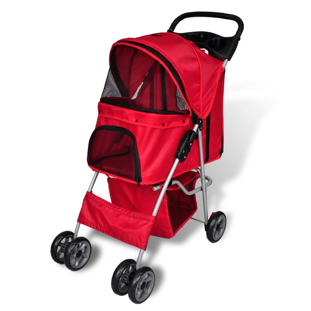 Wandelwagen voor hond rood