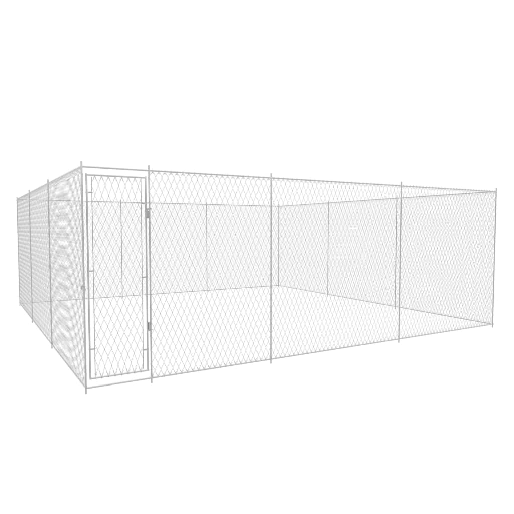 Hondenkennel voor buiten 570x570x185 cm gegalvaniseerd staal