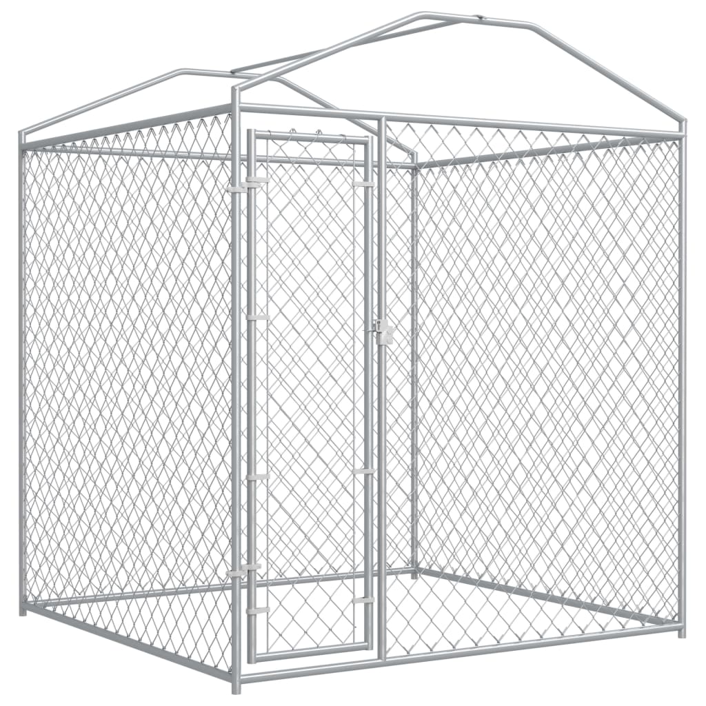 Hondenkennel voor buiten met dak 193x193x225 cm