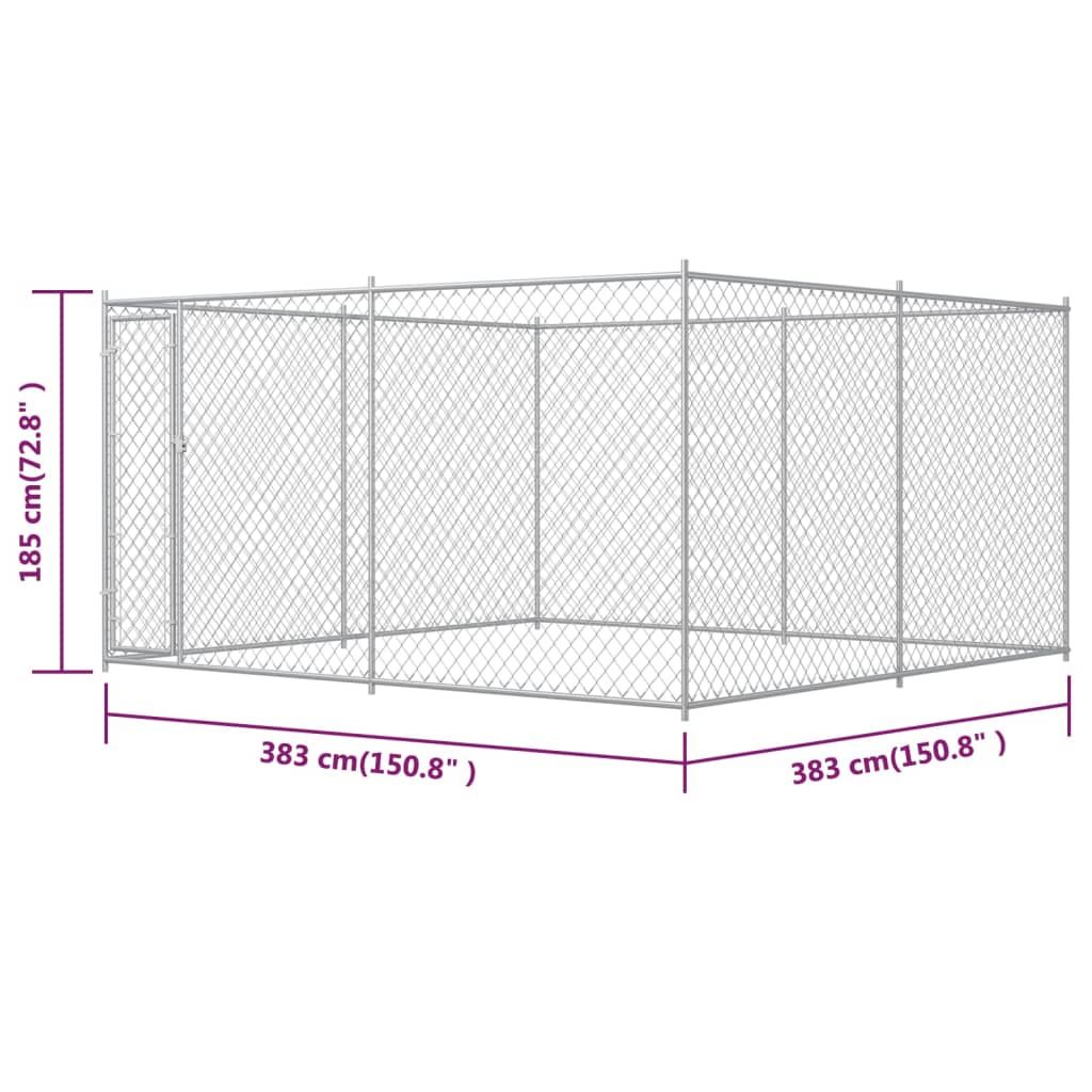 Hondenkennel voor buiten 383x383x185 cm