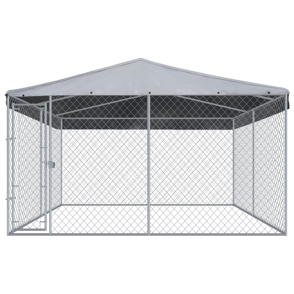 Hondenkennel voor buiten met dak 382x382x225 cm