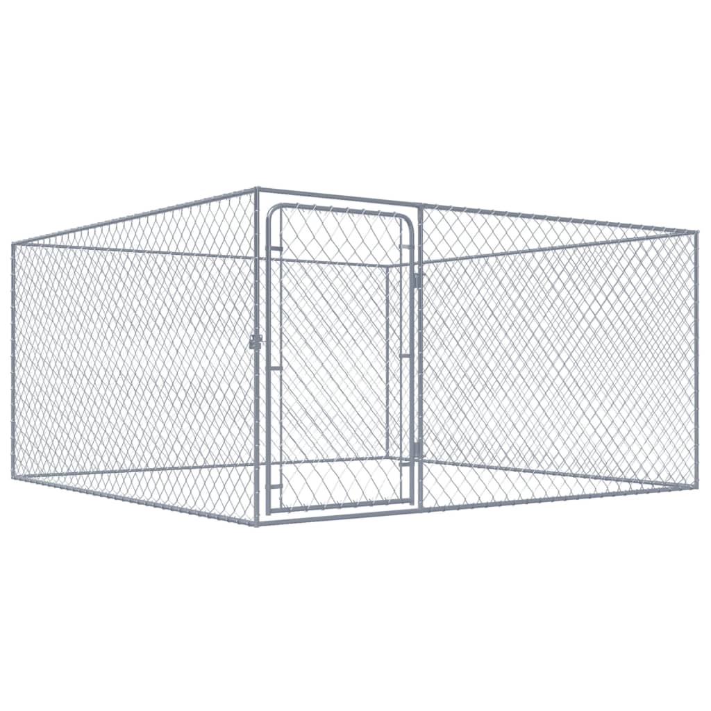 Hondenkennel voor buiten 2x2x1 m gegalvaniseerd staal