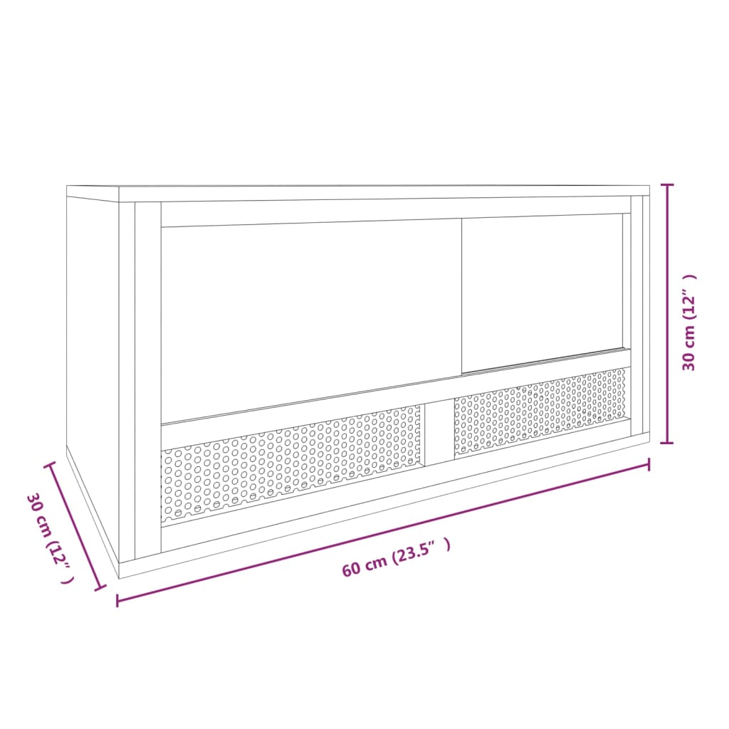 Terrarium 60x30x30 cm bewerkt hout