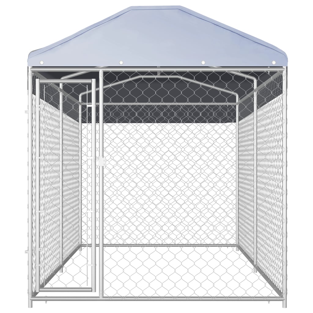 Hondenkennel voor buiten met dak 382x192x225 m