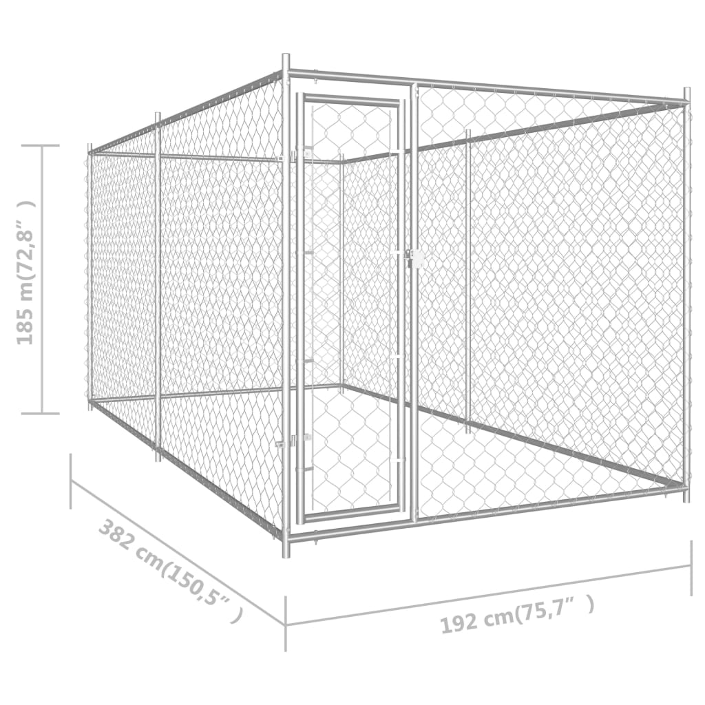 Hondenkennel voor buiten 382x192x185 cm