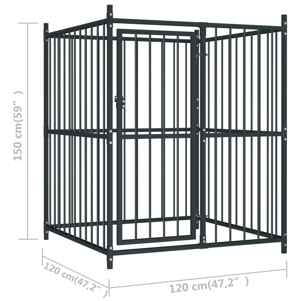 Hondenkennel voor buiten met dak 120x120x150 cm