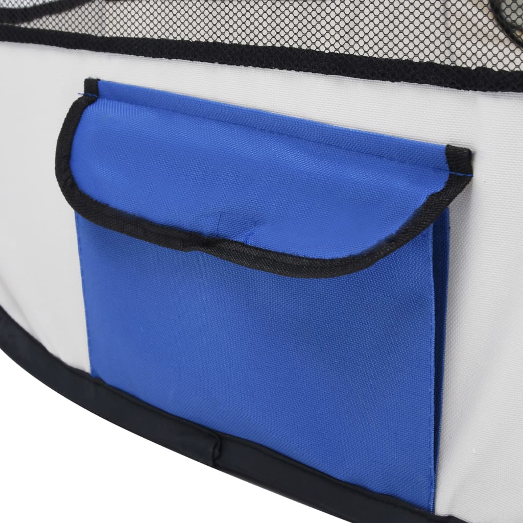 Hondenren inklapbaar met draagtas 145x145x61 cm blauw