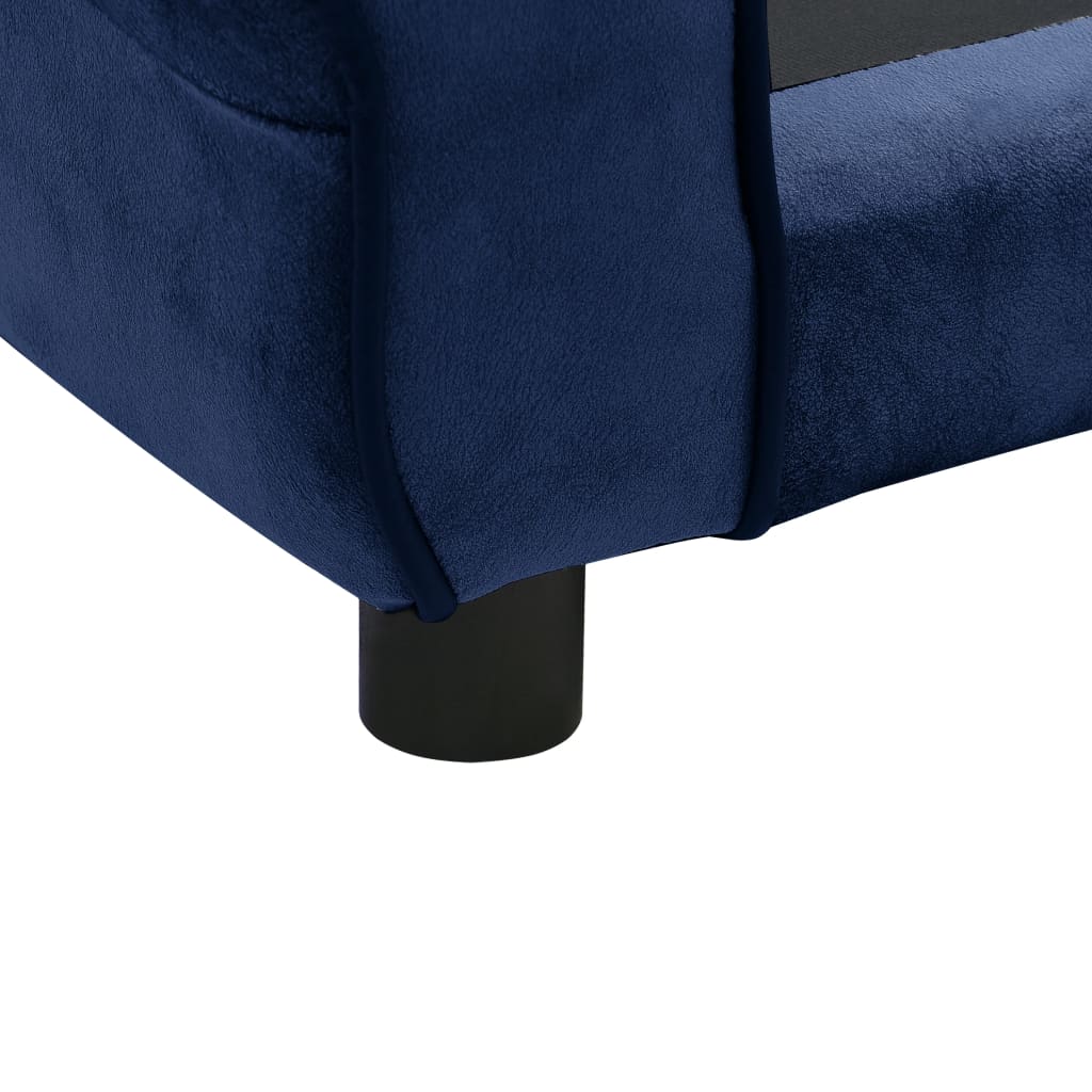 Hondenbank 72x45x30 cm pluche blauw