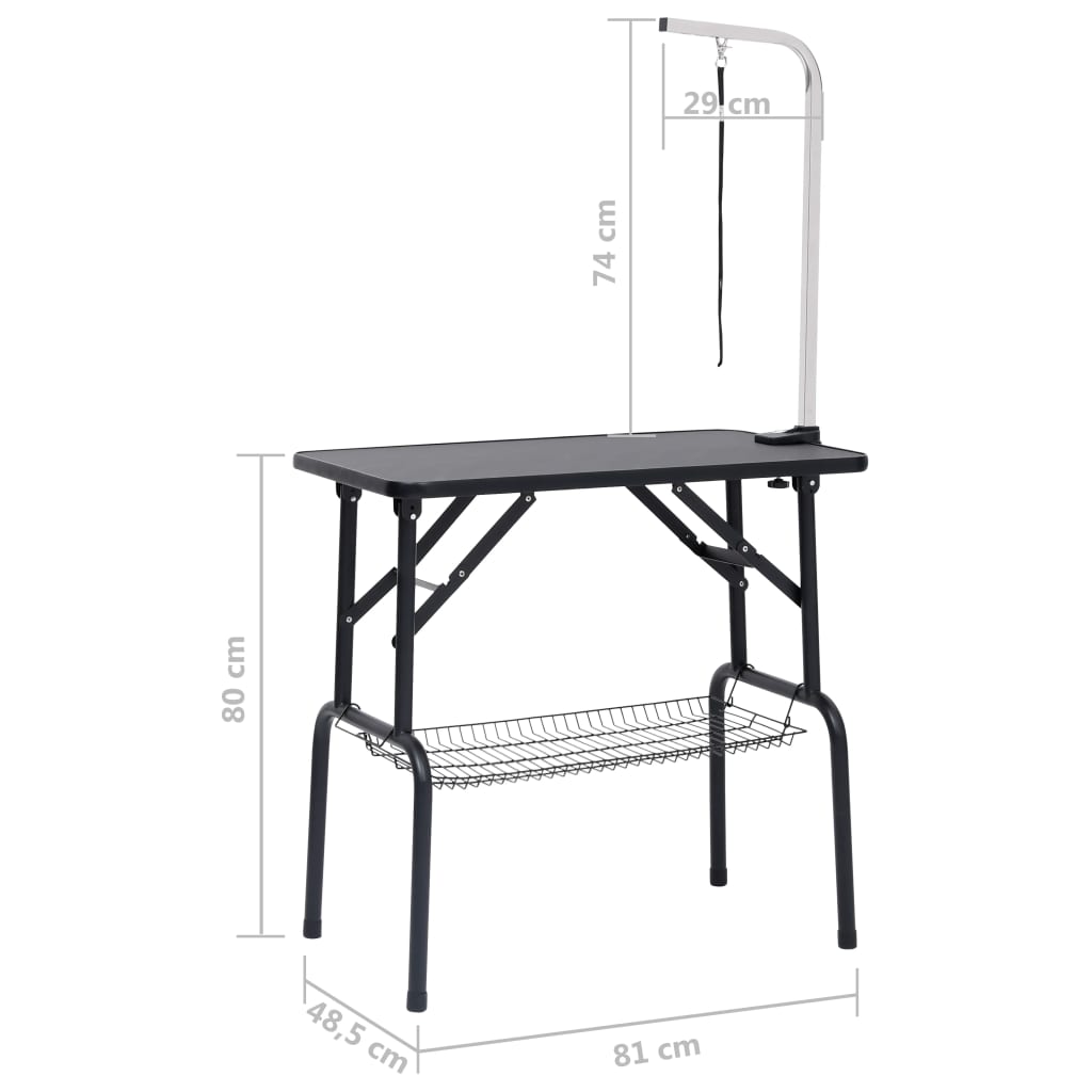 Hondentrimtafel verstelbaar met 1 lus en opbergschap