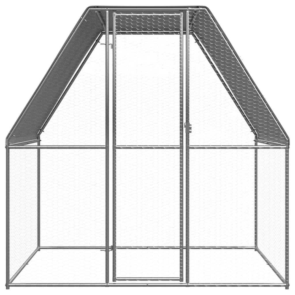 Buitenhok voor kippen 2x2x2 m gegalvaniseerd staal