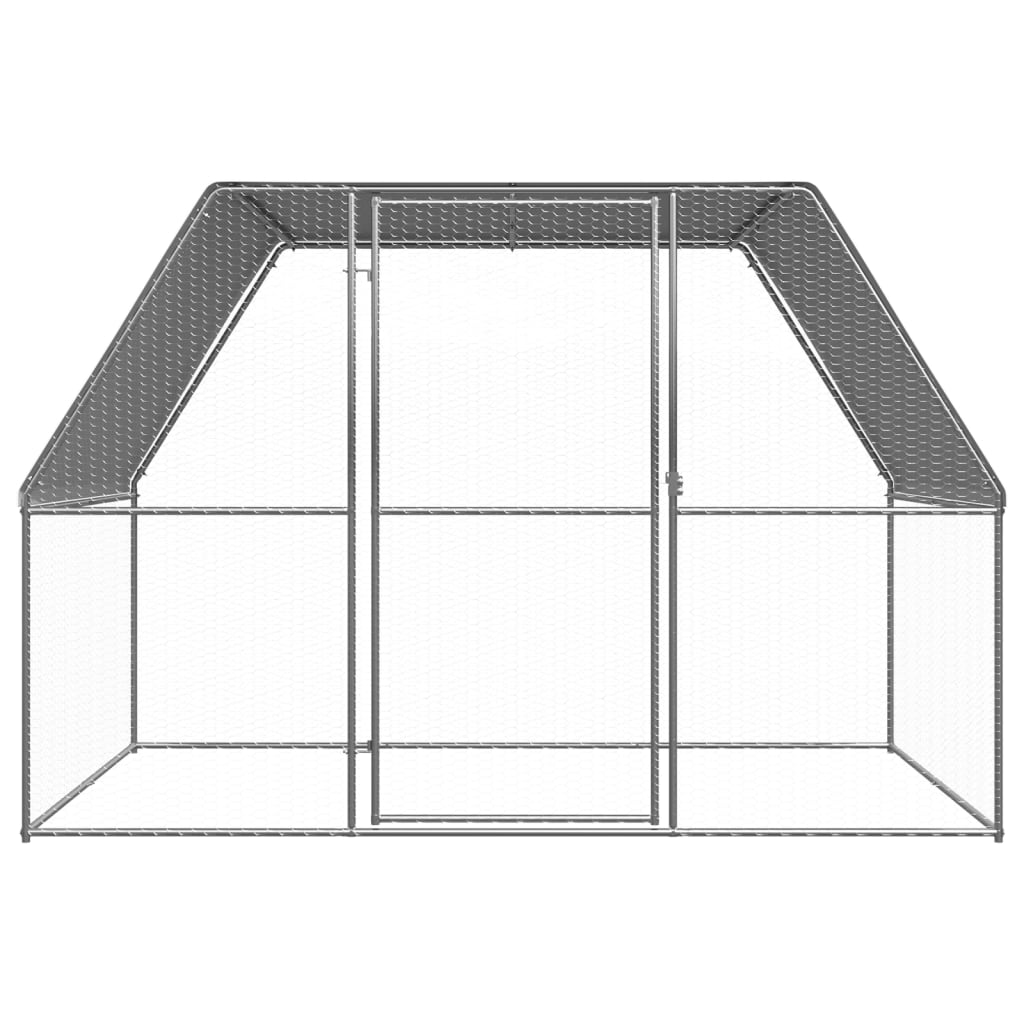 Buitenhok voor kippen 3x2x2 m gegalvaniseerd staal