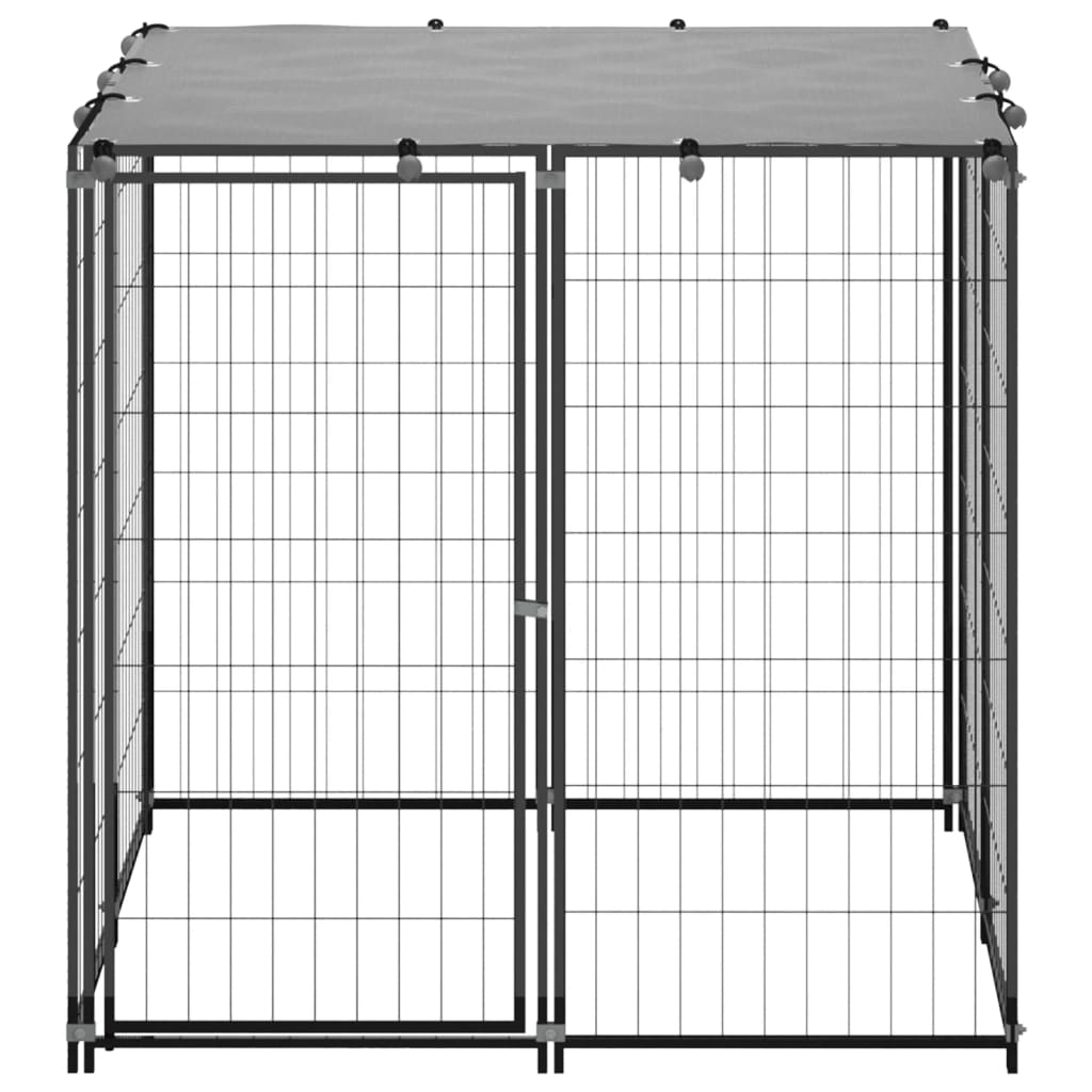 Hondenkennel 110x110x110 cm staal zwart