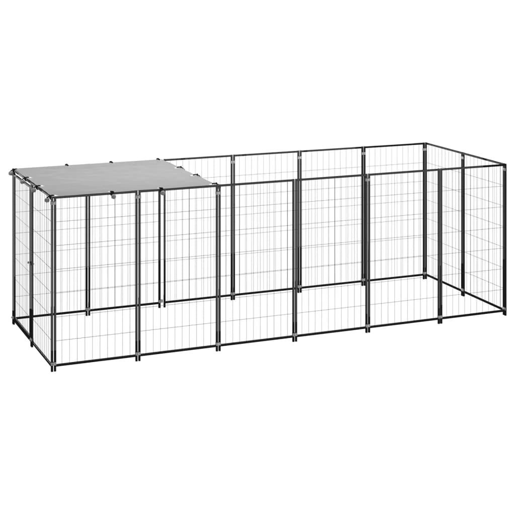 Hondenkennel 330x110x110 cm staal zwart