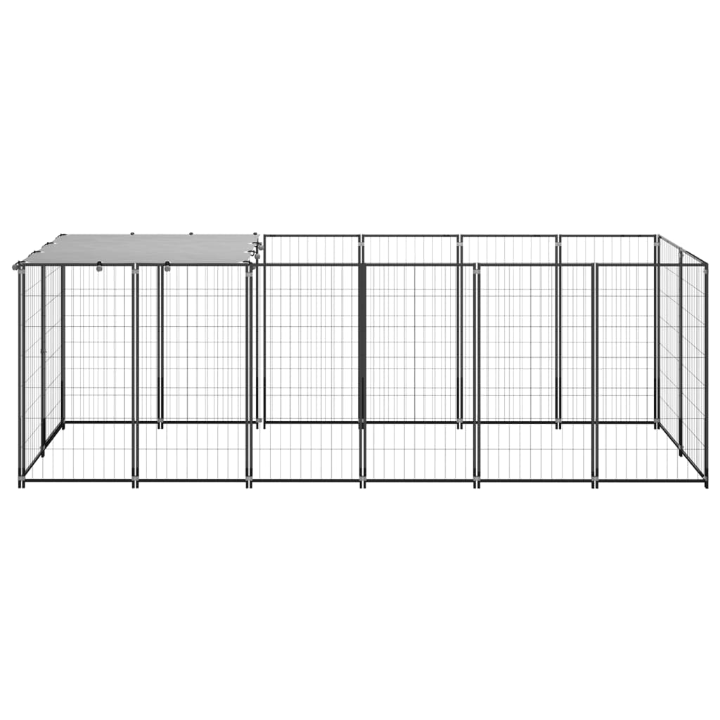 Hondenkennel 330x110x110 cm staal zwart