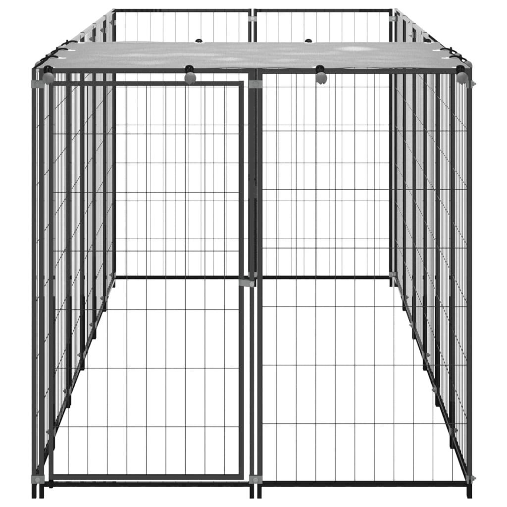 Hondenkennel 330x110x110 cm staal zwart