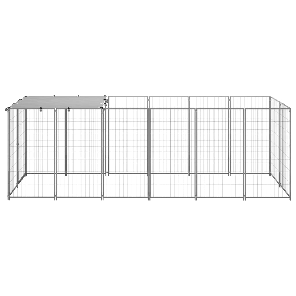 Hondenkennel 330x110x110 cm staal zilverkleurig