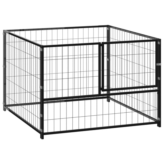 Hondenkennel 100x100x70 cm staal zwart