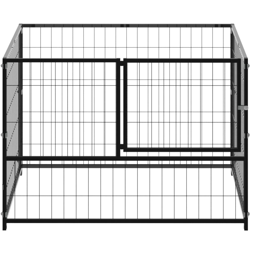 Hondenkennel 100x100x70 cm staal zwart