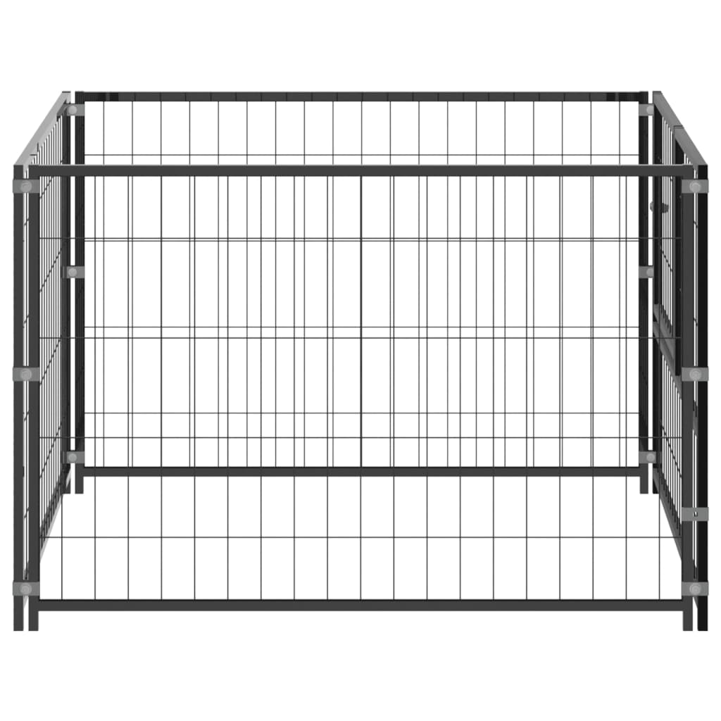 Hondenkennel 100x100x70 cm staal zwart