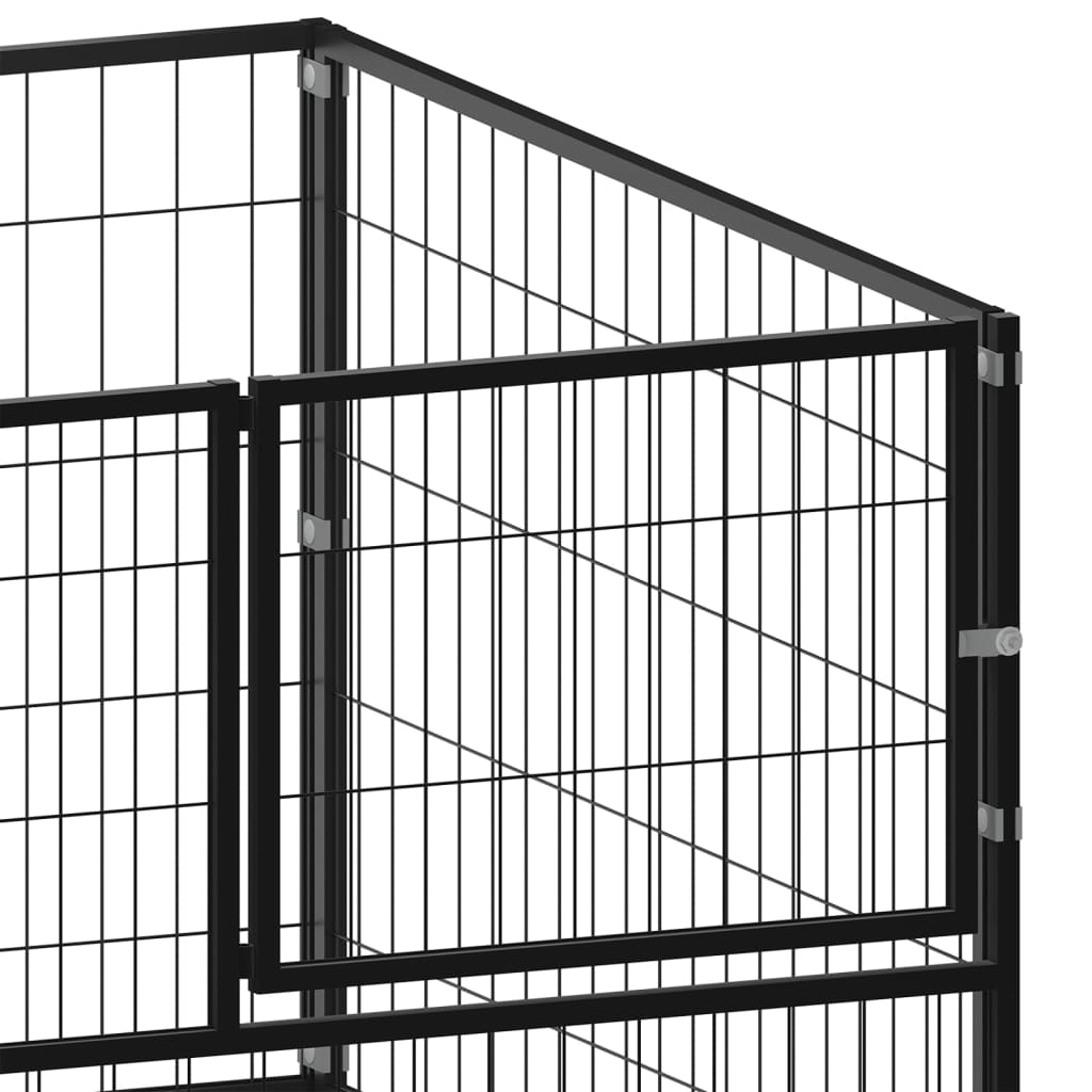 Hondenkennel 100x100x70 cm staal zwart