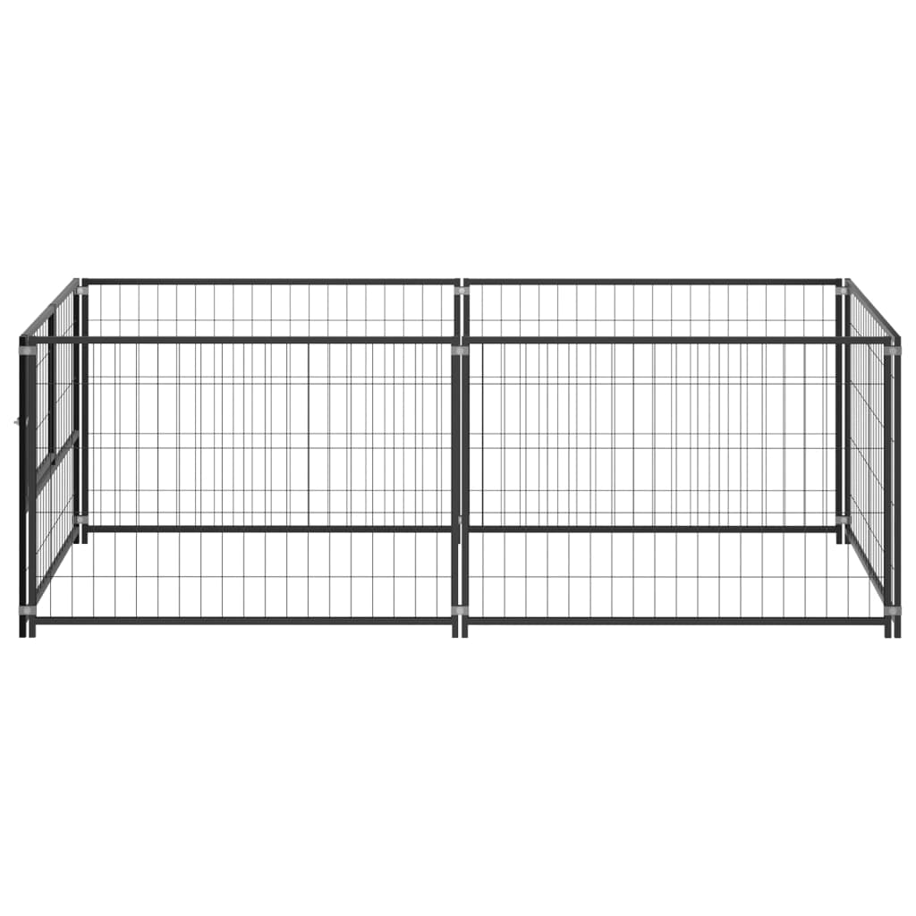 Hondenkennel 200x100x70 cm staal zwart