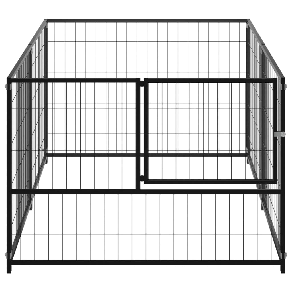 Hondenkennel 200x100x70 cm staal zwart