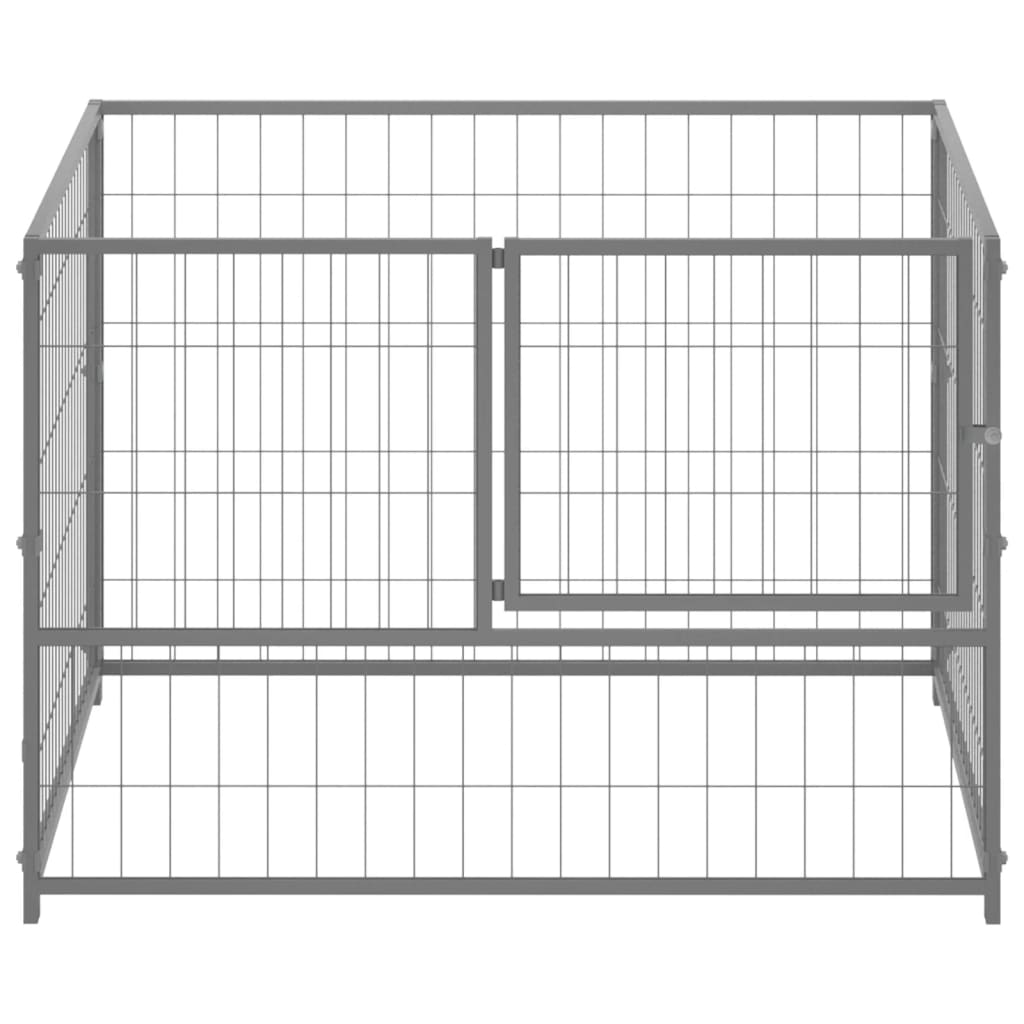 Hondenkennel 100x100x70 cm staal zilverkleurig