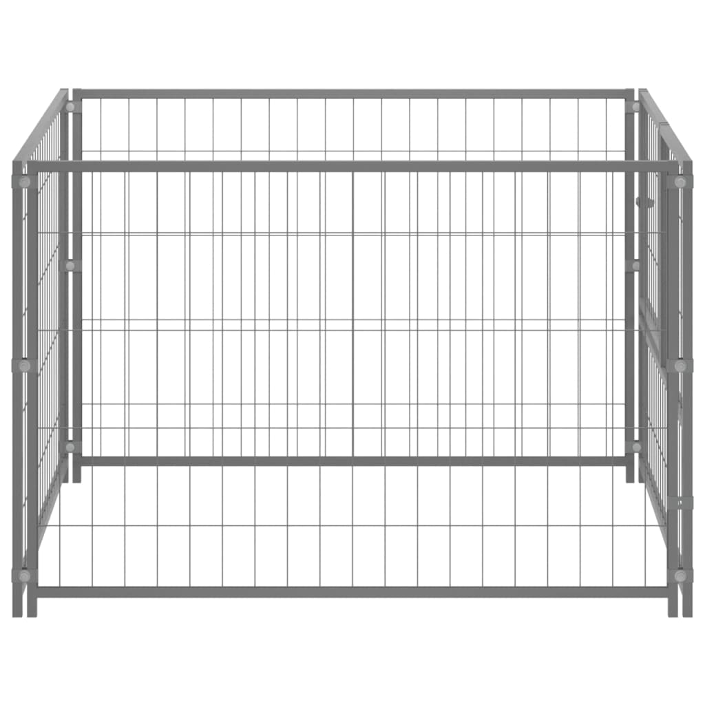 Hondenkennel 100x100x70 cm staal zilverkleurig