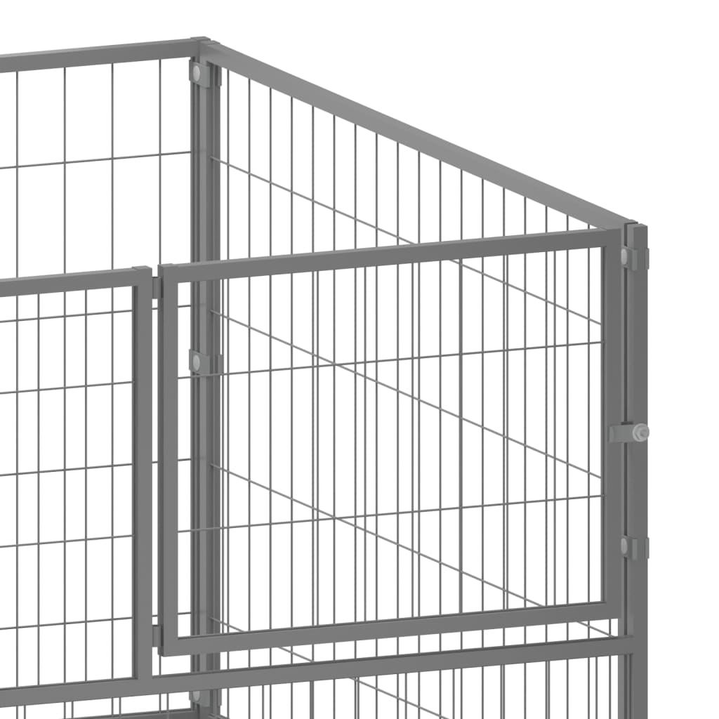 Hondenkennel 100x100x70 cm staal zilverkleurig