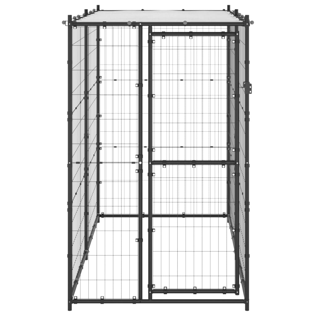 Hondenkennel voor buiten met dak 110x220x180 cm staal