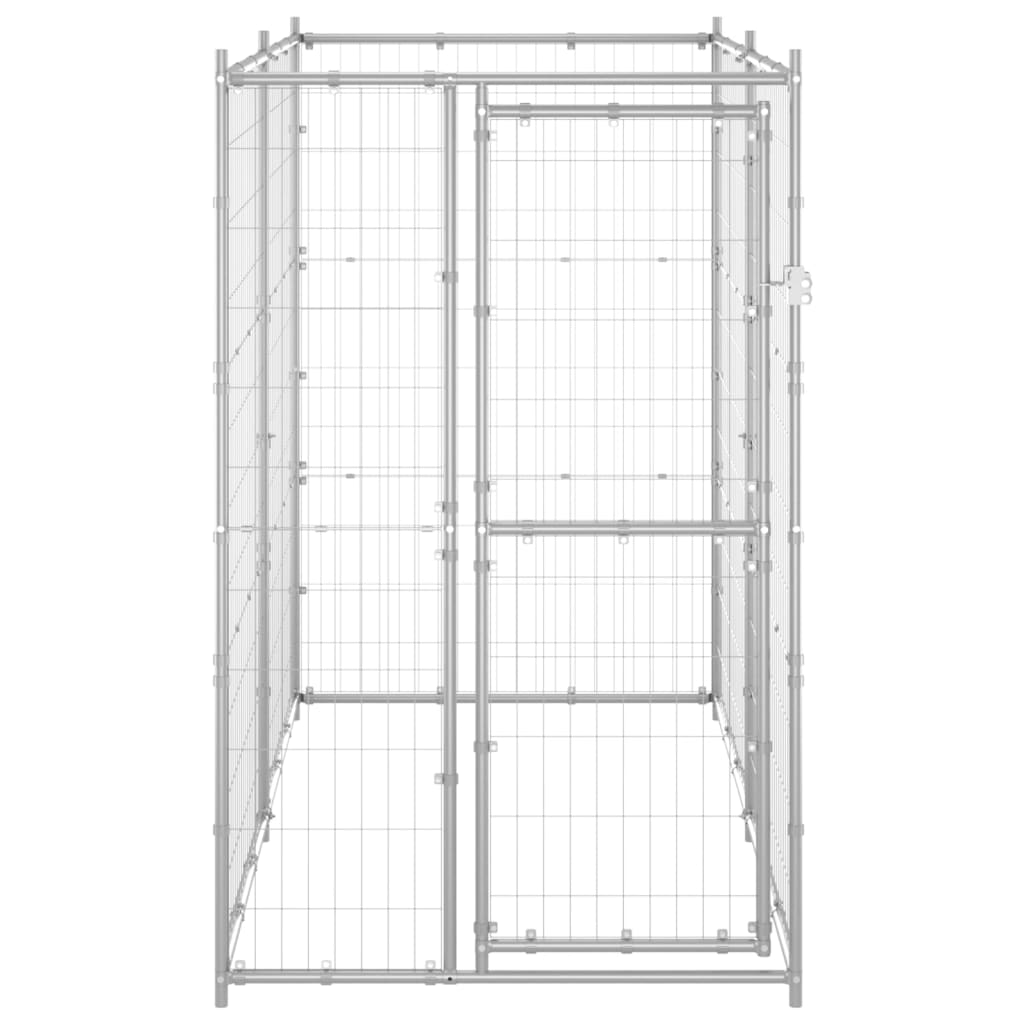 Hondenkennel voor buiten 110x220x180 cm gegalvaniseerd staal