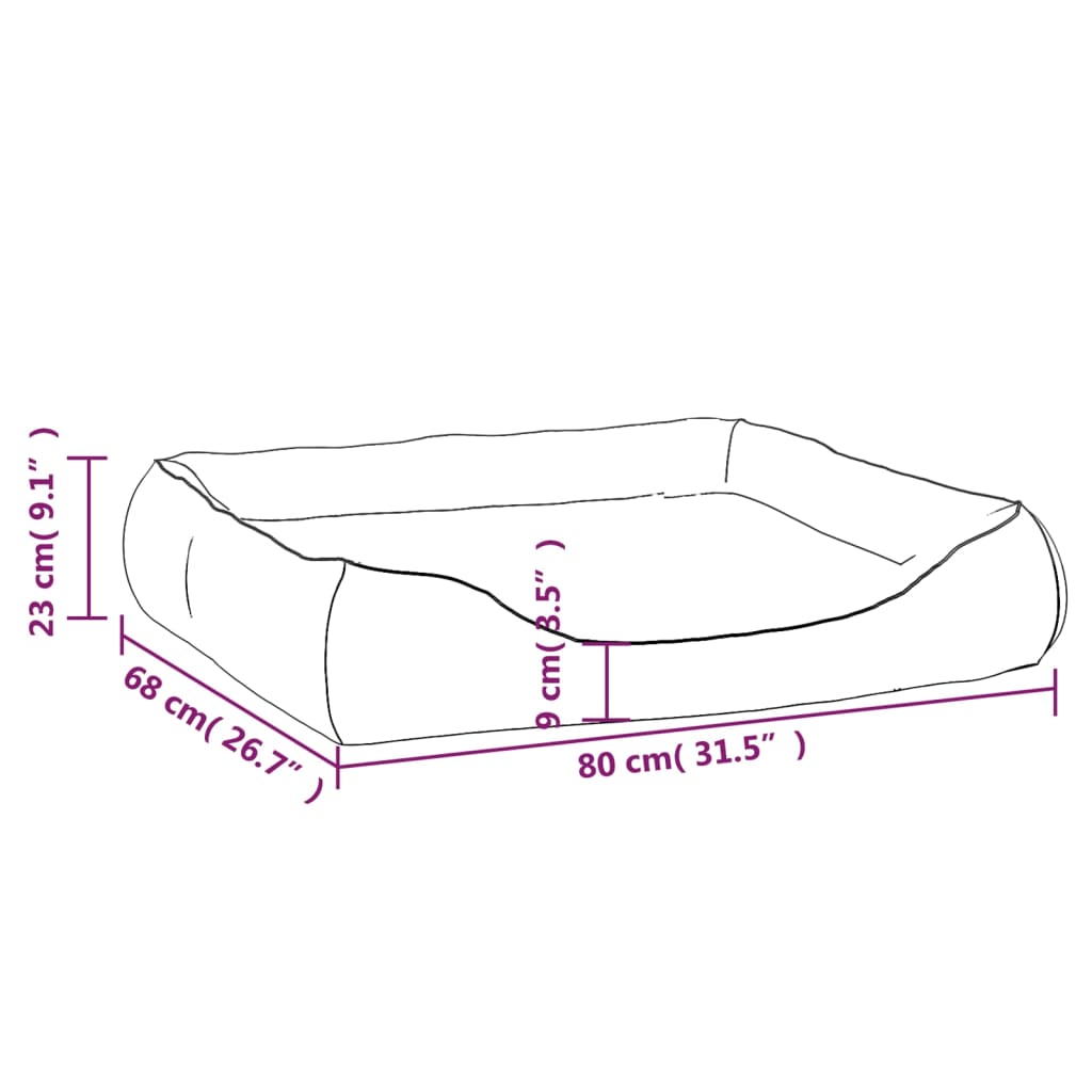 Hondenmand 80x68x23 cm kunstleer bruin