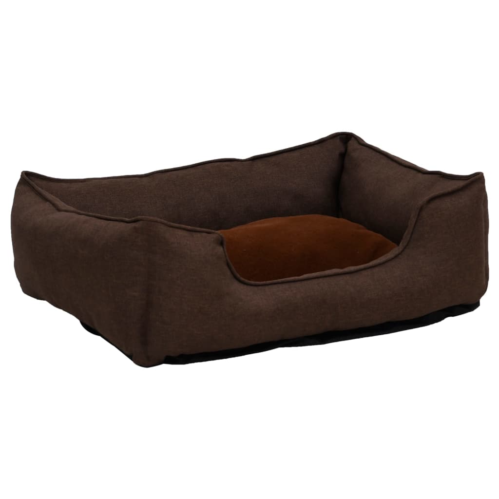 Hondenmand linnen-look 85,5x70x23 cm fleece bruin