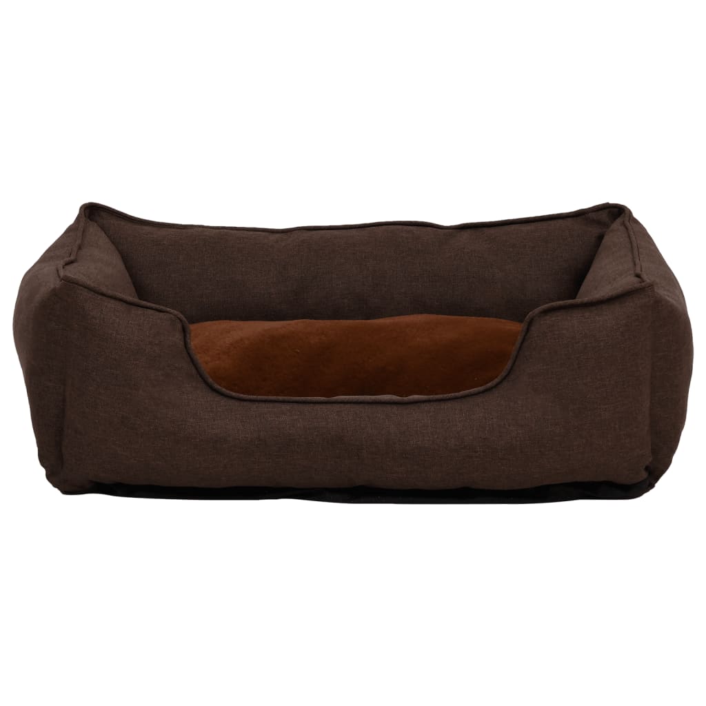 Hondenmand linnen-look 85,5x70x23 cm fleece bruin