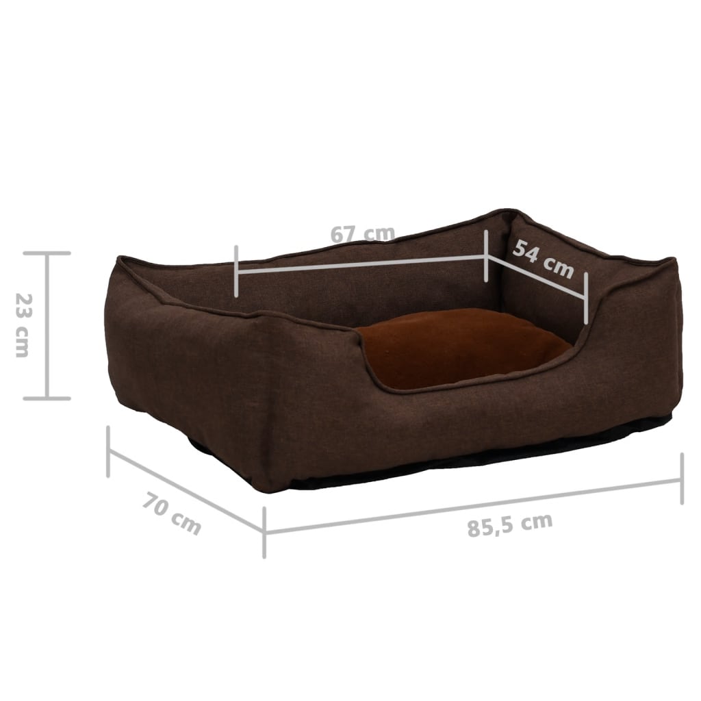 Hondenmand linnen-look 85,5x70x23 cm fleece bruin