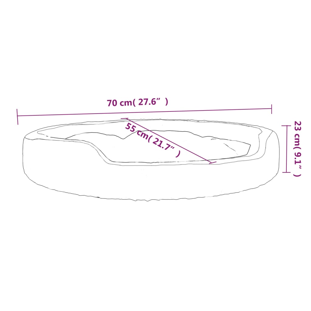 Hondenmand 70x55x23 cm pluche bruin