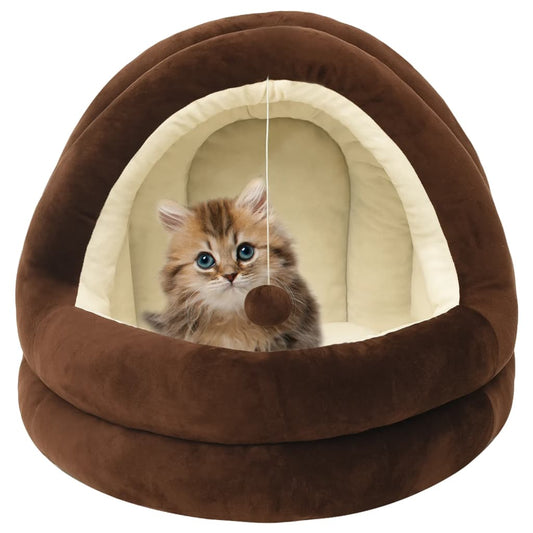 Kattenmand 40x40x35 cm bruin en crèmekleurig