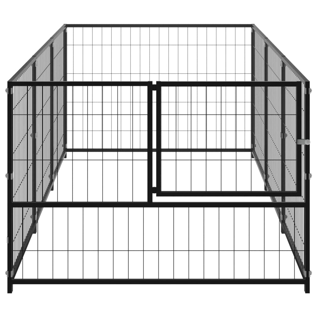 Hondenkennel 3 m² staal zwart